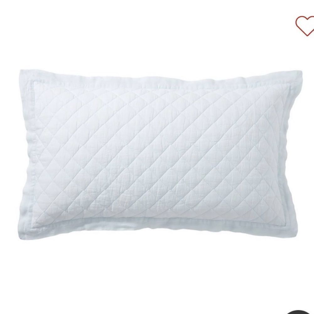 Pottery Barn Belgian Flax Linen Diamond Quilted King Sham